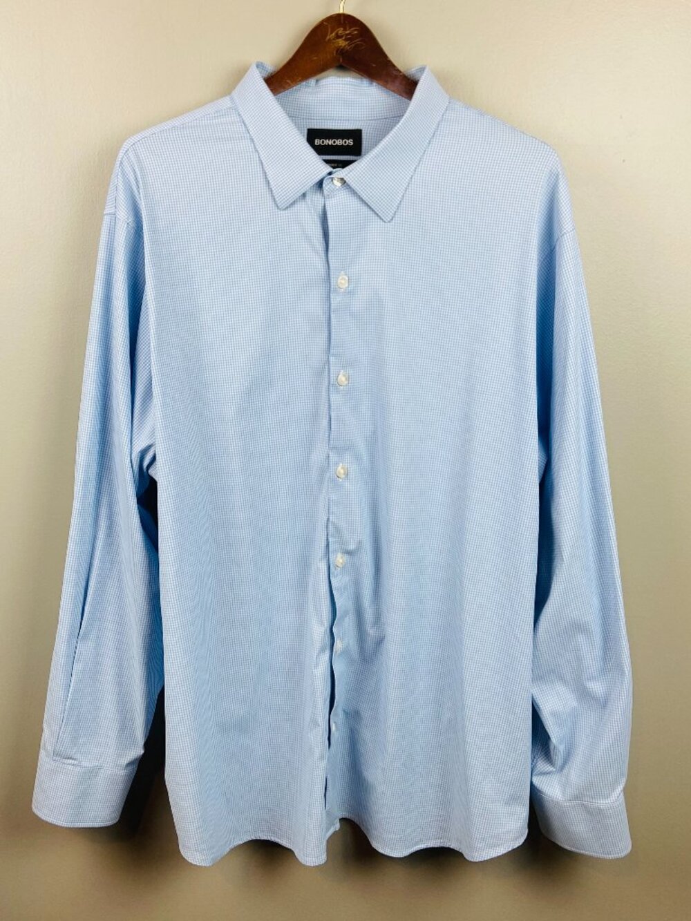 Bonobos Prominent Fit Blue & White Checkered Button Up Size 2XL Classic